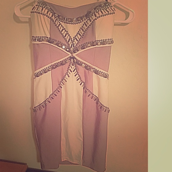 xs embellished BeBe bodycon dress