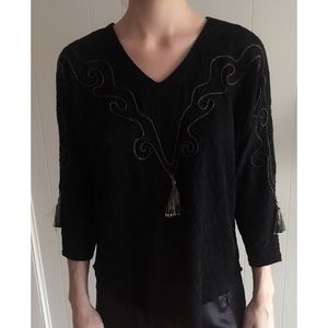 Vintage Black and Gold embroidered top.