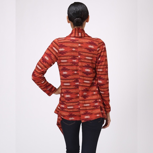 Orange Aztec Cardigan Duster (Runs Small) - Picture 3 of 4