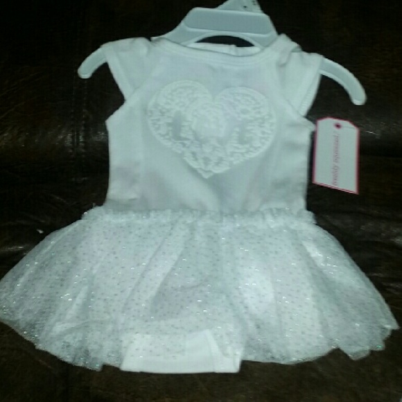 Girls New Tags Heart Sparkling Tutu Bodysuit - Picture 1 of 1