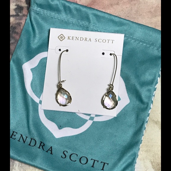 Kendra Scott Dee Earrings / clear iridescent stone
