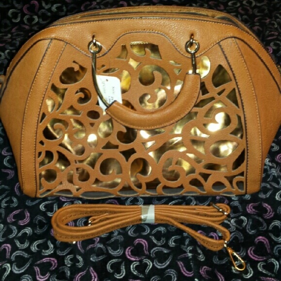 2 in 1 Gold & Tan Purse