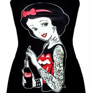 Princess Snow White with Tattoo Coke Women Ladies Vest Tank Top T Shirt