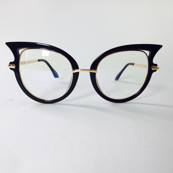 Retro Cat Eye Clear Lens Glasses - Picture 2 of 4