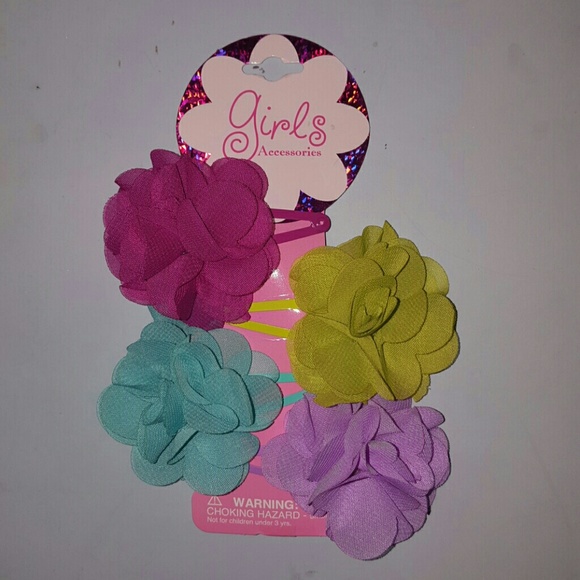 Flower hair barrette clips