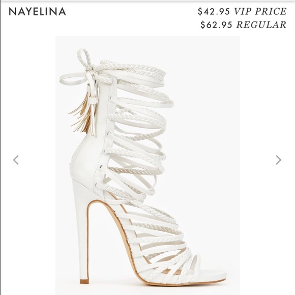 (New)JustFab White Nayelina Strappy Heels
