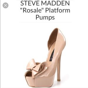 Nude Bow Steven by Steve Madden peep toe pumps 6.5