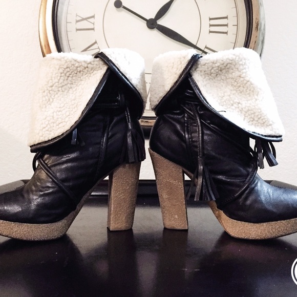 💢💢💢💢💢💢💢💢💢Leather heel boots