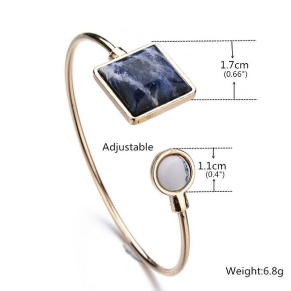 Blue Stone Open Bangle - Picture 2 of 4