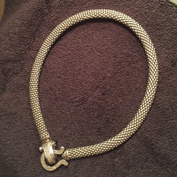 Gorgeous Sterling Silver mesh necklace. 925 Italy.