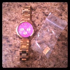 Pink n Rose Gold Fossil Watch