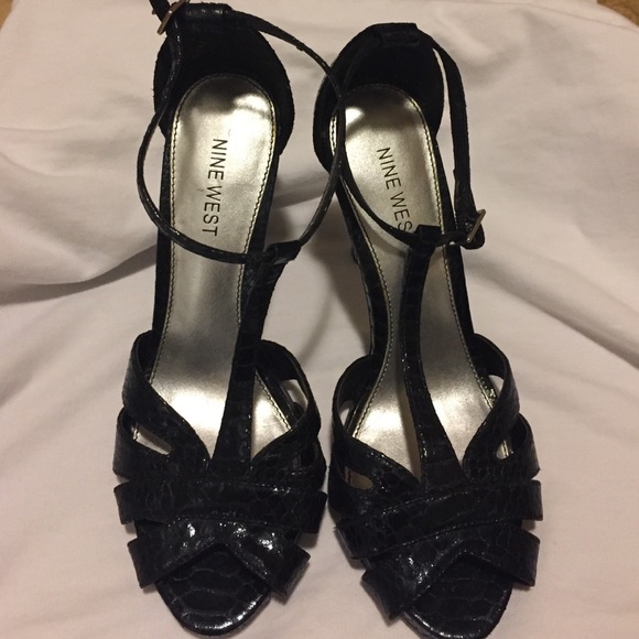 Strappy black heels