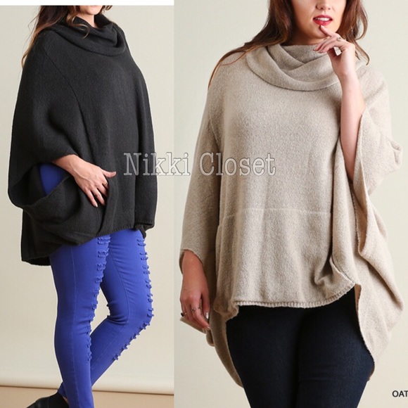 Plus size oversized poncho cape style sweeter sold - Picture 2 of 4