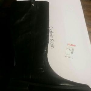 Calvin Klein Black Leather Boots