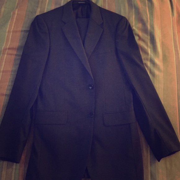 Theory Dark Grey Pin Stripe Slim Fit Suit