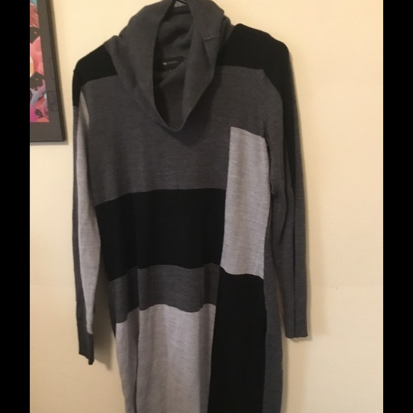 Black and grey sweater dress- L