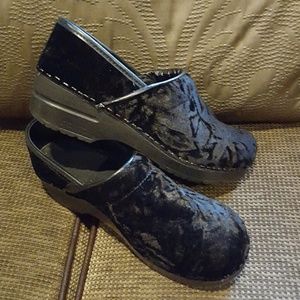 DANSKO BLACK VELVET CLOGS