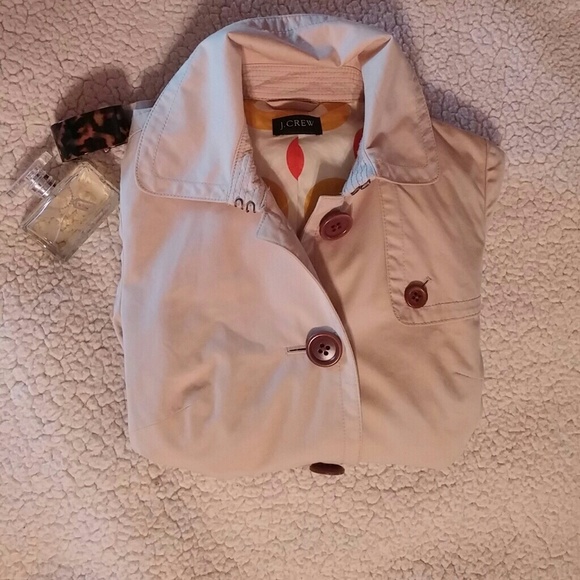 J Crew khaki trench jacket/ short trench coat