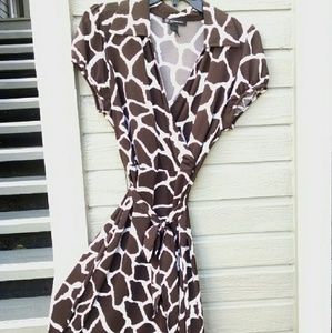 INC wrap style dress L