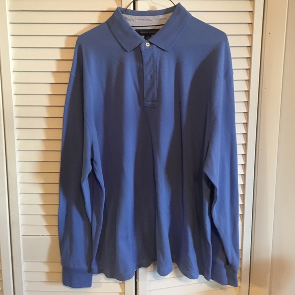 Blue long sleeve Tommy Hilfiger polo shirt