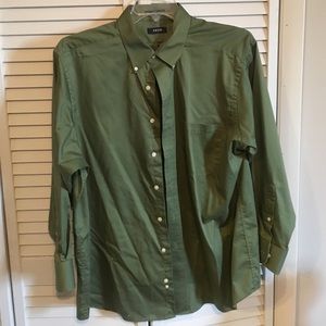 Green button down Izod shirt long sleeves