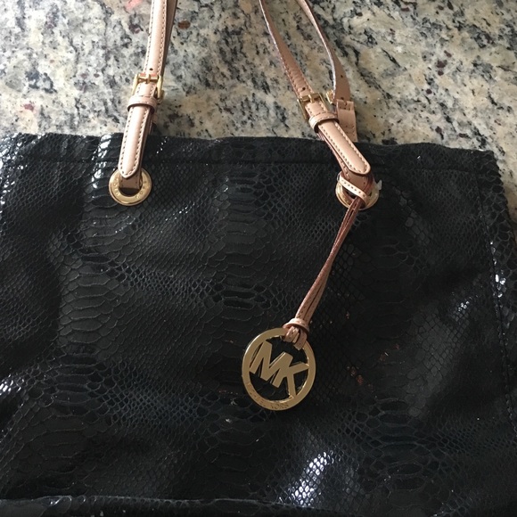 Micheal Kors black & gold tote
