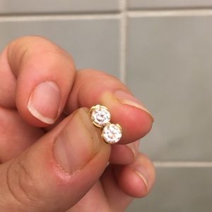 Movado 14k gold Diamond studs with screw on backs