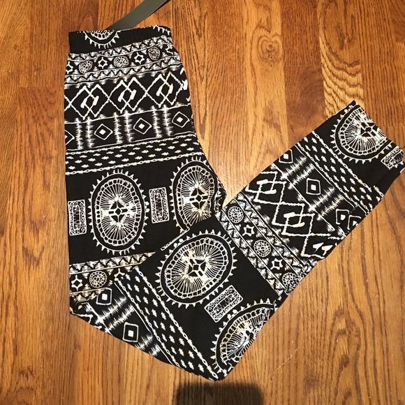 Leggings wide Band BLACK and White One Size - Picture 2 of 4