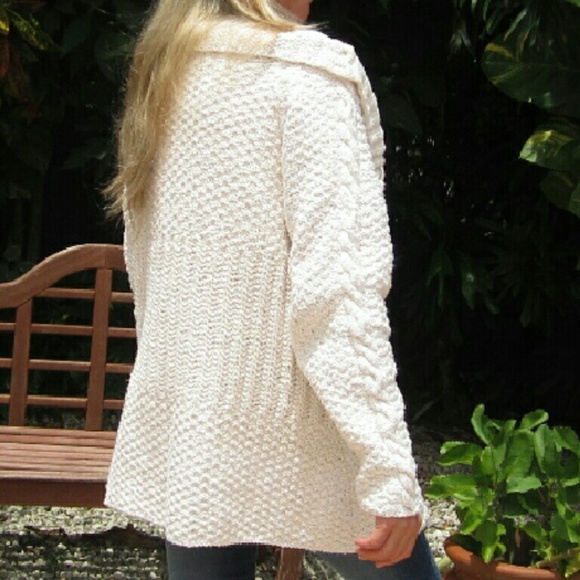 Petit Poix Sweaters - Winter White Knit Cardigan Coat Plus Size NWOT Petit Poix Sweaters - Winter White Knit Cardigan Coat Plus Size NWOT
