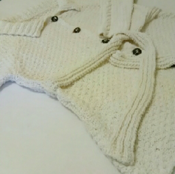 Petit Poix Sweaters - Winter White Knit Cardigan Coat Plus Size NWOT Petit Poix Sweaters - Winter White Knit Cardigan Coat Plus Size NWOT