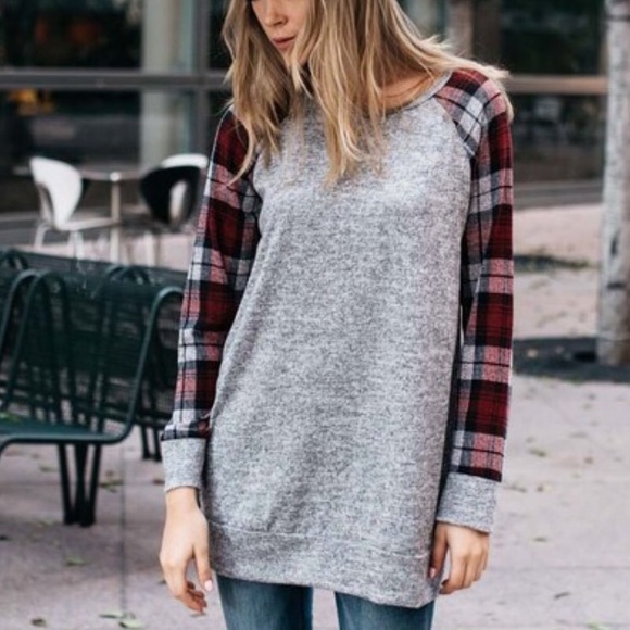 Hacci Knit Sequin Elbow Patch Top - Picture 3 of 3