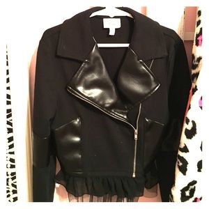 Black leather jacket