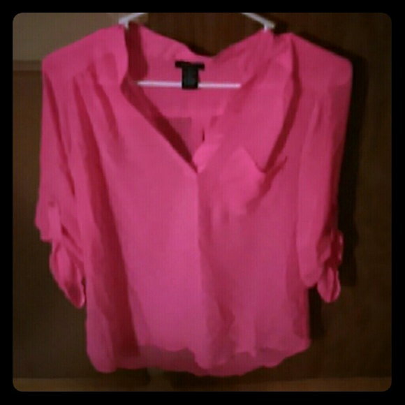 Sheer quarter sleeve shirt