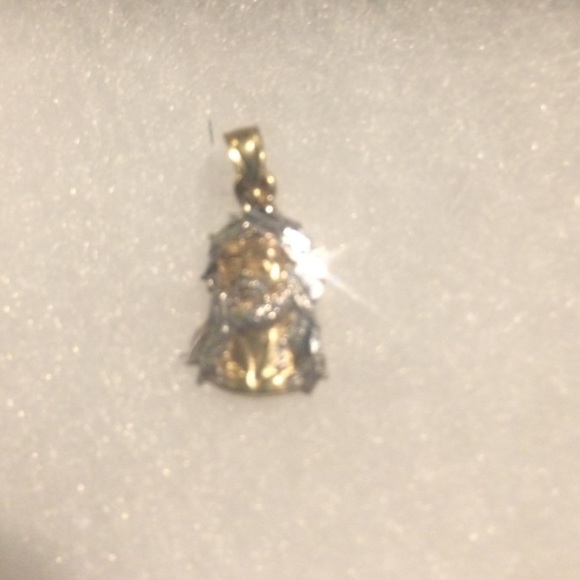14 Kt solid Yellow, White Gold Jesus Face Pendant