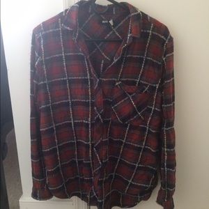 Urban Outfitters red multi-colored flannel