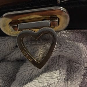 Authentic Moschino Brown Leather Belt Heart Buckle