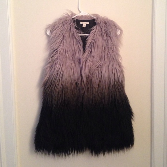 Ombré faux fur vest