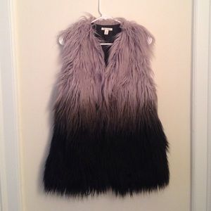 Ombré faux fur vest