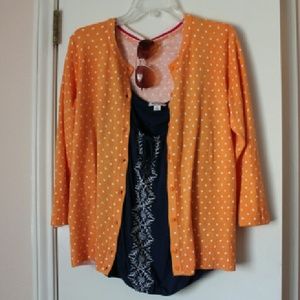 Orange polka dot cardigan