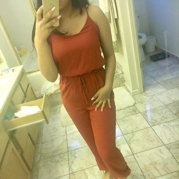 Red long jumpsuit - Picture 3 of 3