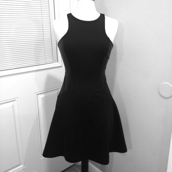 NWOT Little Black Dress w/Leather Accents