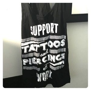 Black razor back tank top