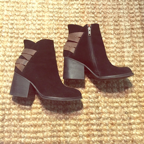 Black suede ankle boots