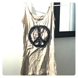 Tan peace sign tank