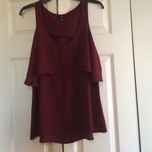 Forever 21 garnet top with open back!!