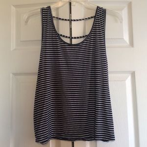 Forever 21 navy and white tank