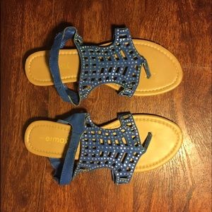 Cute and sparkly blue dress up sandals