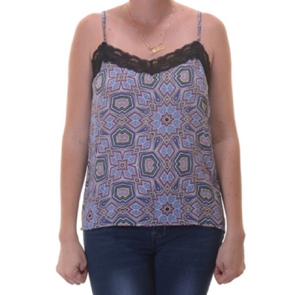 ULTRA FLIRT NWT PRINTED LACE TRIM CAMISOLE 💗 - Picture 1 of 5