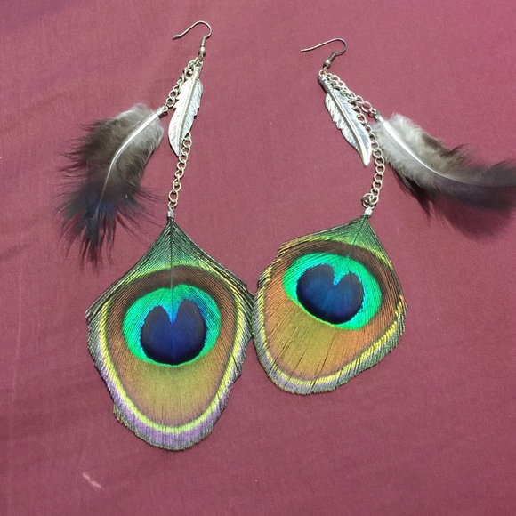 Peacock earrings