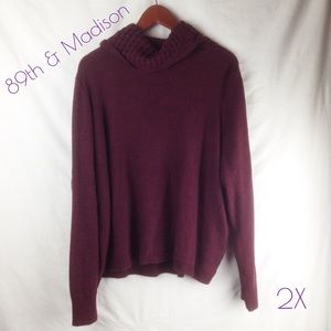 89th & Madison Purple Scoop Neck Plus Size Sweater